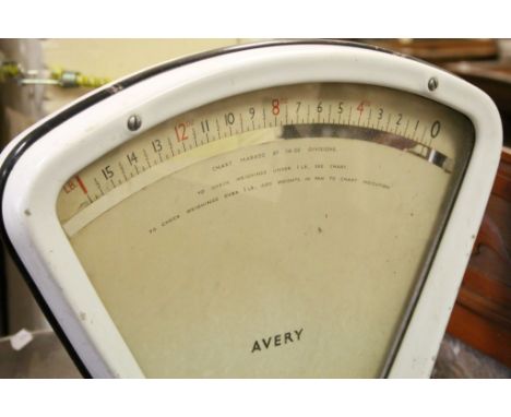 Set of Vintage Avery Shop Scales together with a Set of Steel and Iron Hanging Butchers Scale, 1 yard long