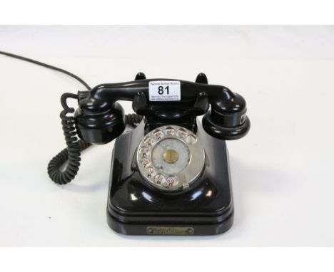 Vintage French Black Dial Telephone marked ' Le Materiel Telephonique, Boulogne-Billancourt ' 