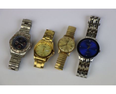Four gents Wristwatches to include a Rotary mechanical example with sweep hand and date box at the three position