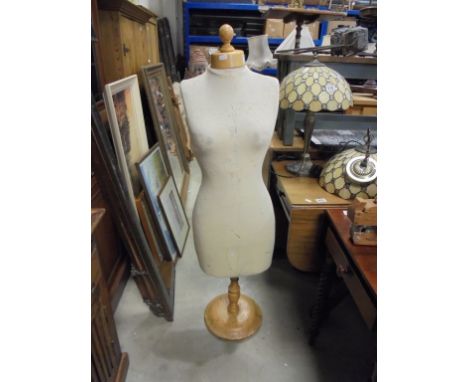 Vintage Tailor's Dummy on Pine Base