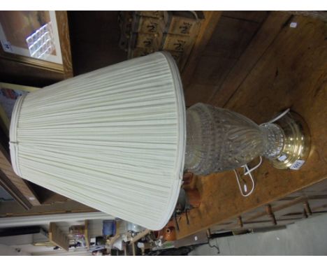 Glass and Gilt Table Lamp with Shade