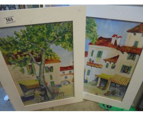Three Mediterranean scenes to include a pair of oils and a signed mixed media seascape