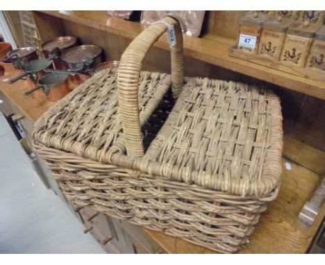 Vintage Harrods Wicker Picnic Hamper with leather tag