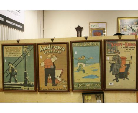 Four framed &amp; glazed Advertising Prints all signed "Hassall" and approx 45 x 26cm