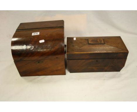 19th Century Rosewood tea caddy with two compartments and space for mixing bowl, measures approx 32 x 17 x 15.5cm, a Mahogany
