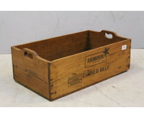 Vintage pine trug for Armour Star Corned Beef 