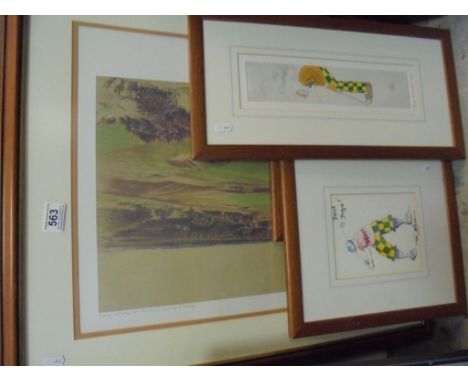 Limited Edition Cecil Aldin Golfing Print ' Sunningdale- the 4th ', no. 187/500, 43cms x 53cms, fraqmed and glazed together w