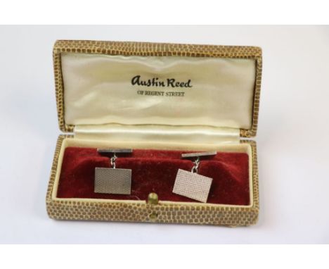 Pair of Silver Hallmarked Engine Turned Cufflinks
