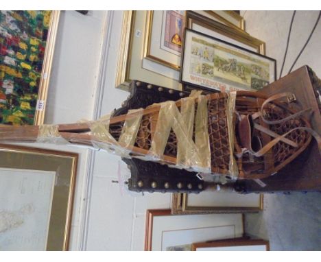 Two Pairs of Vintage Wooden Snow Shoes