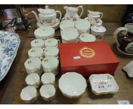 Collection of Royal Crown Derby ' Derby Posies ' Ware including Teapot, 7 Tea Cups, 6 Tea Saucers, 6 Tea Plates, 6 Coffee Cup