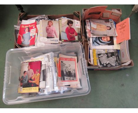 Three boxes of vintage knitting patterns