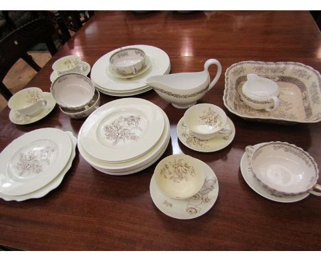 A quantity of Wedgwood dinner wares together with Copeland Spode India Tree vegetable dish