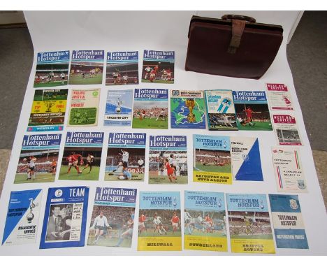 A collection of football programmes including 1960's and 1970's Tottenham Hotspur in attache case