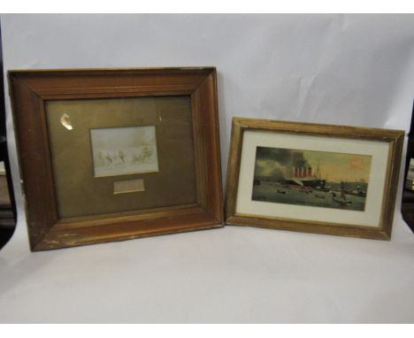 A framed vintage photograph produced by The Norfolk Studio, 23 High St, Lynn, of Victorian lady in cart, and a framed print S