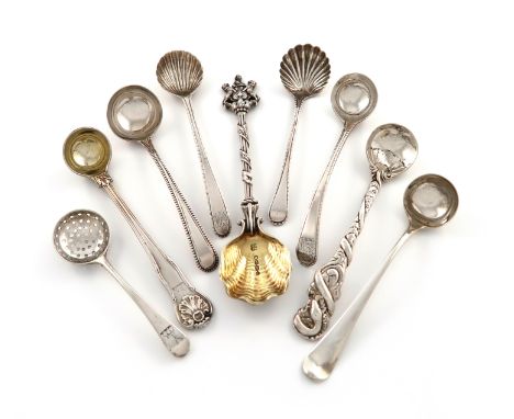 A Victorian silver spoon, The Worshipful Company of Salters, by Smith and Nicolson, London 1858, gilded shell bowl, the finia