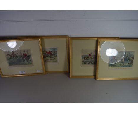 FOUR FRAMED HUNTING PRINTS