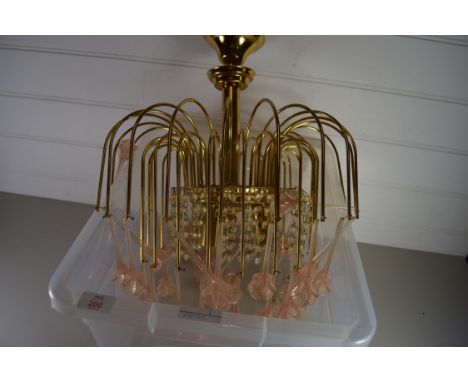 MODERN CENTRE CEILING LIGHT FITTING WITH FLORAL DRAPES