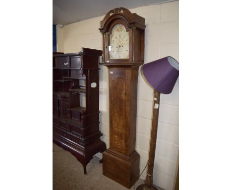 WOOLMER, REEPHAM, AN ANTIQUE OAK 8-DAY LONGCASE CLOCK FITTED WITH REPAINTED DIAL TO A FITTED 8-DAY MOVEMENT STRIKING ON A BEL