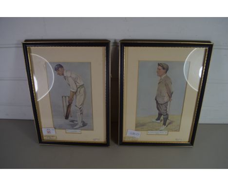TWO VINTAGE SPY PRINTS, MR HORACE HAROLD HILTON AND THE HON F S JACKSON, BOTH FRAMED AND GLAZED