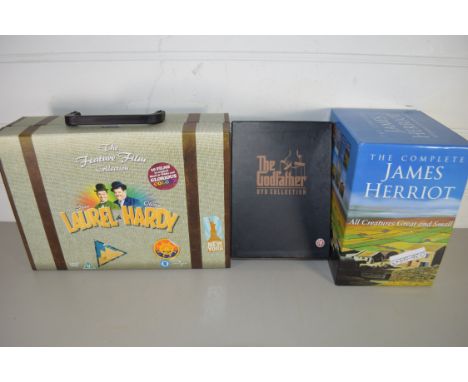 JAMES HERRIOT COMPLETE BOXED SET OF BOOKS, THE GODFATHER DVD COLLECTION AND LAUREL &amp; HARDY FEATURE