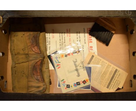 An interesting collection of documents and other items to include German propaganda, Eight Army Service of Thanksgiving leafl