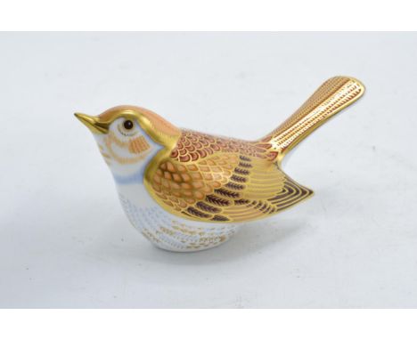 Royal Crown Derby paperweight in the form of a Nightingale bird. First quality with stopper. In good condition with no obviou