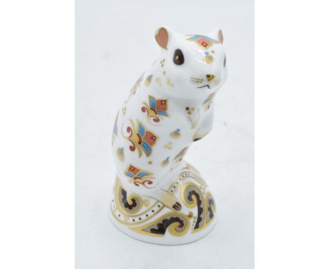 Boxed Royal Crown Derby paperweight in the form of a Gerbil. First quality with stopper. In good condition with no obvious da