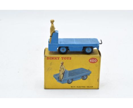 Dinky No. 400 BEV Electric Truck. Blue with light blue hubs. VGC with minor wear. Box good. 