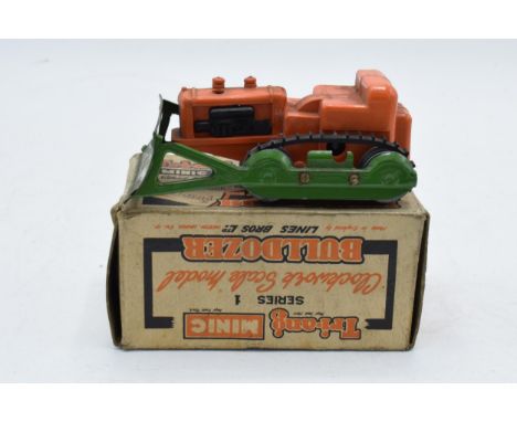 Boxed Tri-ang Minic Series 1 clockwork scale model Bulldozer. Non-working. Some damages to main body. 