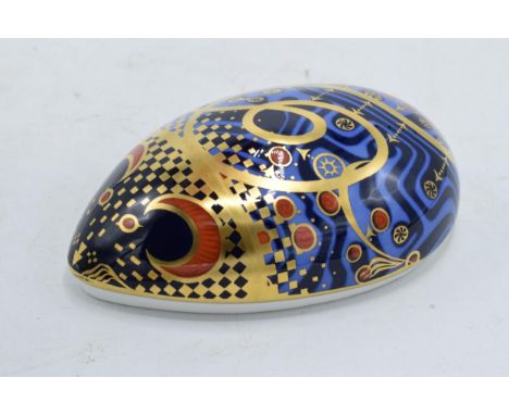 Boxed Royal Crown Derby paperweight in the form of a Computer Mouse. First quality with stopper. In good condition with no ob