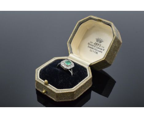 Antique platinum and diamond ring. 3.8 grams. With presentation box. UK size P. 