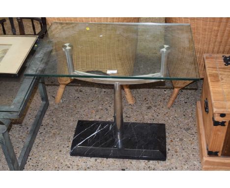 Modern glass topped lamp table