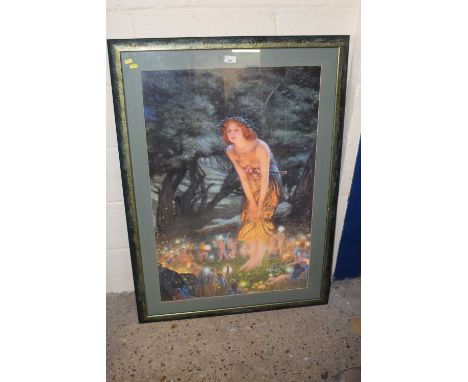 After Edward Robert Hughes, Midsummer Eve, coloured print, framed and glazed