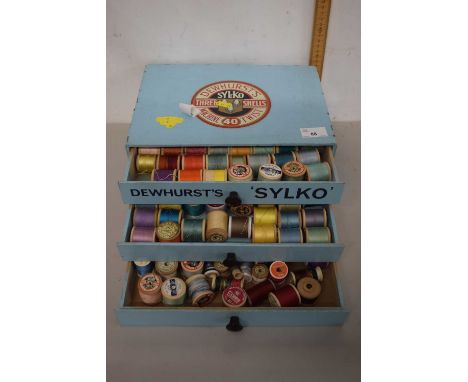 Vintage Dewhurst Sylko cotton reel cabinet
