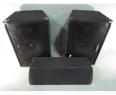 A pair of Ibiza Sound Disco 8B speakers and a KEF Reference Series model 100 speaker. [3]