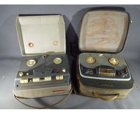 A vintage Grundig TK20 reel to reel player with a Philips reel to reel player. [2]
