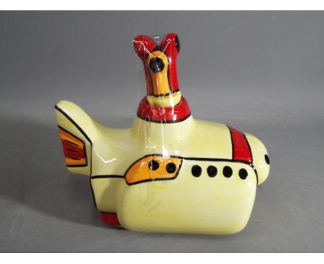 Lorna Bailey - a collectable novelty teapot in the style of a submarine. Condition Report - no signs of chips, cracks, hairli