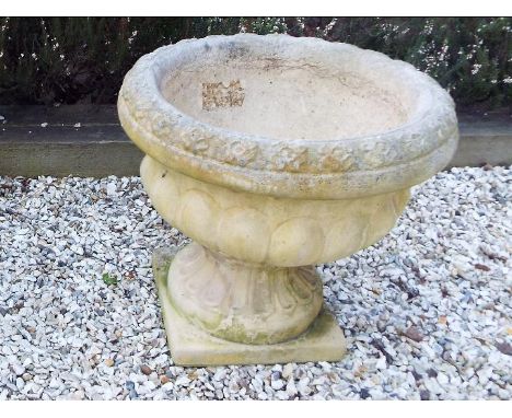 Garden stoneware - a planter, approx 38 cm (h) x 38 cm (diameter)