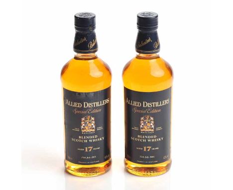 ALLIED DISTILLERS SPECIAL EDITION AGED 17 YEARS (2)
Blended Scotch Whisky. Label dated 25th July 2005. 70cl, 43% volume. 
2 b