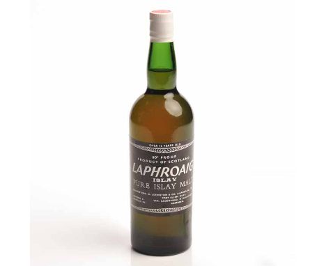 LAPHROAIG OVER 12 YEARS OLD
Islay Single Malt Scotch Whisky. Proprietors: D. Johnston & Co. (Laphroaig) Ltd., Port Ellen, Isl