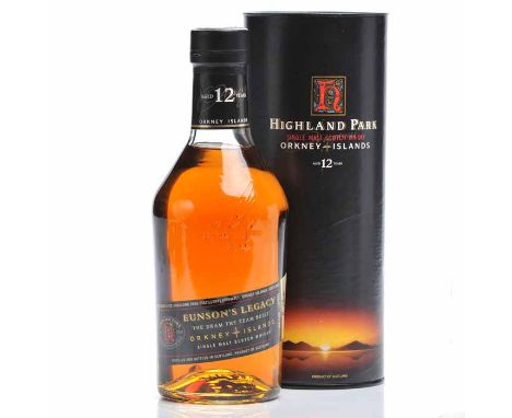 HIGHLAND PARK 'EUNSON'S LEGACY' AGED 12 YEARS
Highland Single Malt Scotch Whisky. Bottled by James Grant & Co. (Highland Park