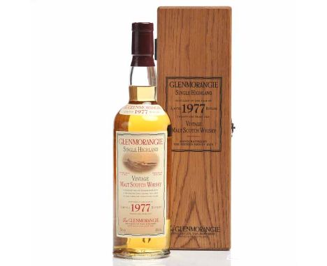 GLENMORANGIE 1977 AGED 21 YEARS
Highland Single Malt Scotch Whisky. Limited bottling. 70cl, 43% volume, in wooden box. 