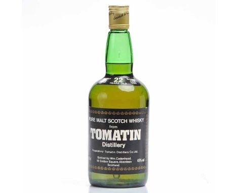 TOMATIN 22 YEARS OLD CADENHEAD'S
Pure Malt Scotch Whisky. Proprietors: Tomatin Distillers Co.Ltd. Distilled May 1962 and bott