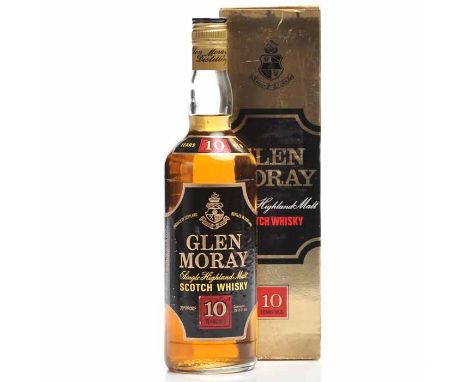 GLEN MORAY 10 YEARS OLD
Highland Single Malt Scotch Whisky. 26 2/3 fl.oz, 70° proof, in carton. 