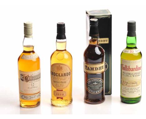 KNOCKANDO 1979 SEASON OF DISTILLATION
Pure Single Malt Scotch Whisky, bottled 1994. 70cl, 40% volume.
CRAGGANMORE 12 YEAR OLD