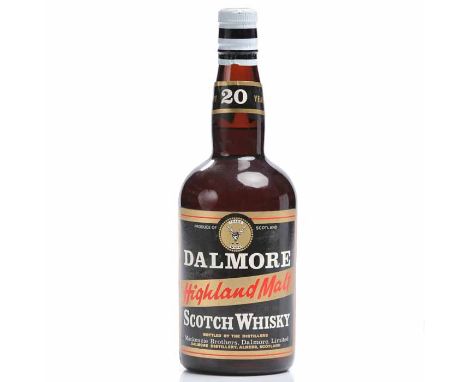 DALMORE 20 YEAR OLD
Highland Malt Scotch Whisky by Mackenzie Brothers, Dalmore, Limited. 26 2/3 fl.oz., 75° Proof. CONDITION 