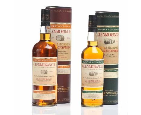 GLENMORANGIE MADEIRA WOOD FINISH
Highland Single Malt Scotch Whisky. 70cl, 43% volume, in tube. 
GLENMORANGIE SHERRY WOOD FIN
