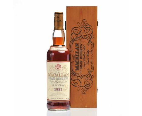 MACALLAN 1981 GRAN RESERVA
Highland Single Malt Scotch Whisky. Distilled and bottled by The Macallan Distillers Ltd.: Easter 