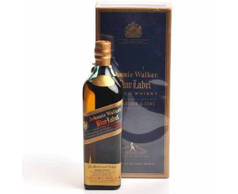 JOHNNIE WALKER BLUE LABEL 
Blended Scotch Whisky. Bottle No. G36221JW. 0.75L, 43°G.L., in presentation box with plastic sleev