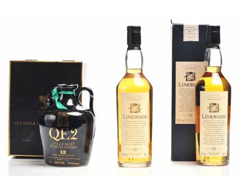 LINKWOOD FLORA & FAUNA 12 YEARS OLD (2)
Speyside Single Malt Scotch Whisky. 70cl, 43% volume, one in carton. 
QE2 12 YEARS OL